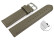 Schnellwechsel Uhrenarmband Taupe glattes Leder leicht gepolstert 16mm Gold