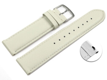 Schnellwechsel Uhrenarmband Sand glattes Leder leicht gepolstert 18mm Stahl