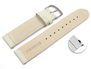 Schnellwechsel Uhrenarmband Sand glattes Leder leicht gepolstert 18mm Stahl