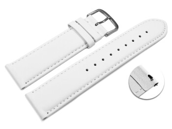 Schnellwechsel Uhrenarmband weiß glattes Leder leicht gepolstert 12mm Schwarz