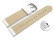 Schnellwechsel Uhrenarmband weiß glattes Leder leicht gepolstert 16mm Gold