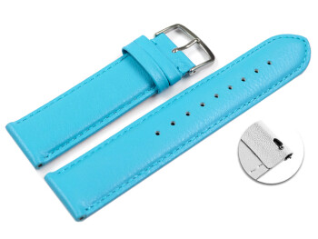 Schnellwechsel Uhrenarmband Alaska glattes Leder leicht gepolstert 22mm Stahl