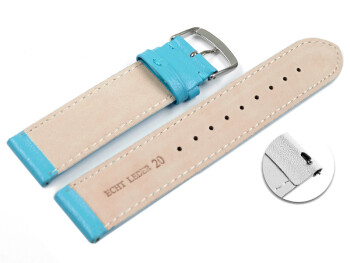 Schnellwechsel Uhrenarmband Alaska glattes Leder leicht gepolstert 22mm Stahl
