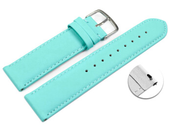 Schnellwechsel Uhrenarmband Laguna glattes Leder leicht gepolstert 24mm Stahl