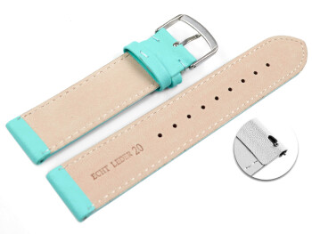 Schnellwechsel Uhrenarmband Laguna glattes Leder leicht gepolstert 24mm Stahl