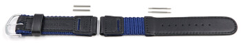 Uhrenarmband Casio für W-94HF-2AVH, Textil/Leder, schw./dkl.-blau