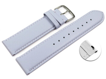 Schnellwechsel Uhrenarmband Flieder glattes Leder leicht gepolstert 20mm Schwarz