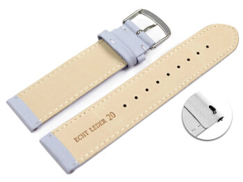 Schnellwechsel Uhrenarmband Flieder glattes Leder leicht gepolstert 20mm Schwarz