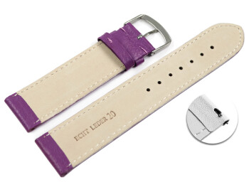 Schnellwechsel Uhrenarmband Dahlia glattes Leder leicht gepolstert 14mm Stahl