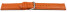 Schnellwechsel Uhrenarmband orange glattes Leder leicht gepolstert 26mm Schwarz