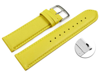 Schnellwechsel Uhrenarmband gelb glattes Leder leicht gepolstert 20mm Gold