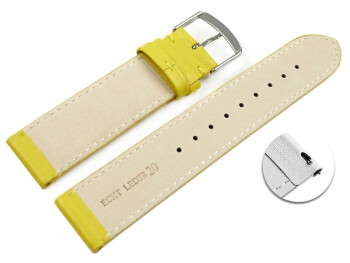 Schnellwechsel Uhrenarmband gelb glattes Leder leicht gepolstert 20mm Gold