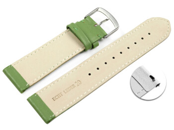 Schnellwechsel Uhrenarmband Apfelgrün glattes Leder leicht gepolstert 14mm Stahl