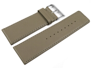 Uhrenarmband Leder glatt Taupe 30mm