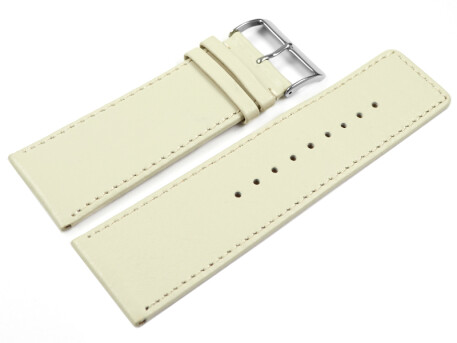 Uhrenarmband Leder glatt Creme 30mm