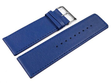 Uhrenarmband Leder glatt blau 30mm