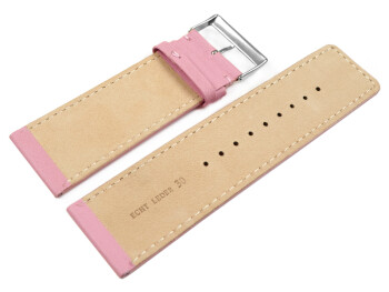 Uhrenarmband Leder glatt Pink 30mm