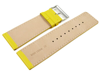 Uhrenarmband Leder glatt gelb 30mm