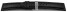 Uhrenarmband Kippfaltschließe Leder genarbt schwarz 24mm Schwarz