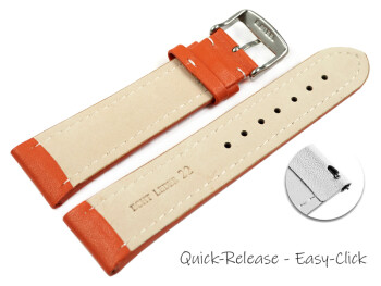 Schnellwechsel Uhrenband Leder glatt orange wN 18mm 20mm 22mm 24mm 26mm
