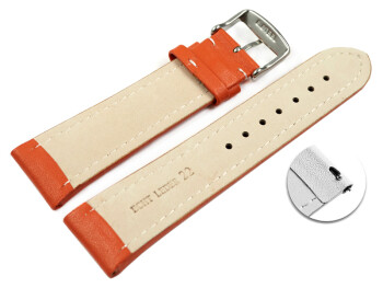 Schnellwechsel Uhrenband Leder glatt orange wN 20mm Gold