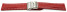 Faltschließe Uhrenband Leder genarbt rot wN 20mm Gold