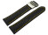 Faltschließe Uhrenband Leder Glatt schwarz gelbe Naht 18mm Schwarz