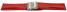 Faltschließe Uhrenband Leder Glatt rot 18mm Schwarz