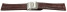 Faltschließe Uhrenarmband Leder Kroko dunkelbraun wN 24mm Stahl
