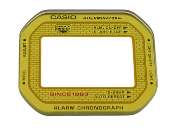 Uhrenglas Casio G-Shock DW-5035E-7 Ersatzglas mit goldfarbenem Rand