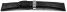 Uhrenarmband Kippfaltschließe Leder Kroko schwarz 20 mm Schwarz
