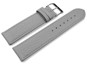 Uhrenarmband weiches Leder genarbt hellgrau 14mm Schwarz