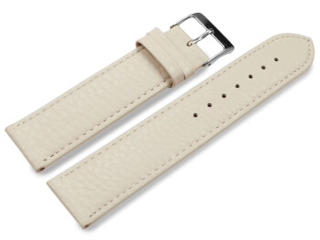 Uhrenarmband weiches Leder genarbt creme 14mm Gold