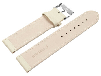 Uhrenarmband weiches Leder genarbt creme 14mm Gold