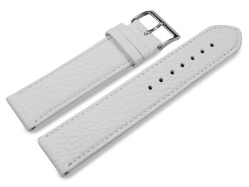 Uhrenarmband weiches Leder genarbt weiß 22mm Schwarz