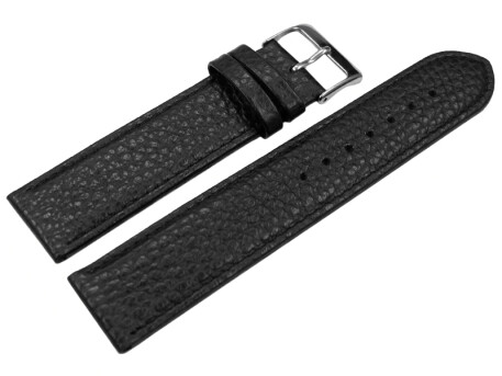 XL Uhrenarmband weiches Leder genarbt schwarz 12mm 14mm...