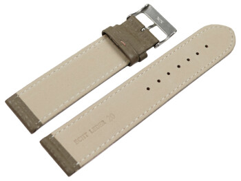 XL Uhrenarmband weiches Leder genarbt taupe 12mm 14mm 16mm 18mm 20mm 22mm