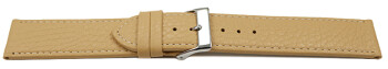 XL Uhrenarmband weiches Leder genarbt vanille 12mm 14mm 16mm 18mm 20mm 22mm