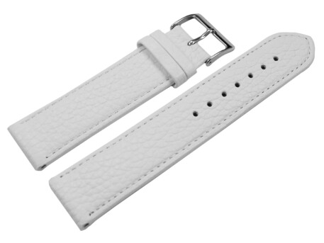 XL Uhrenarmband weiches Leder genarbt weiß 12mm...