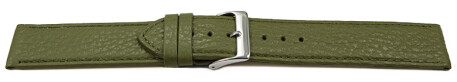 XL Uhrenarmband weiches Leder genarbt olive 12mm 14mm 16mm 18mm 20mm 22mm