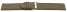XL Uhrenarmband weiches Leder genarbt taupe 16mm Gold