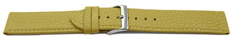 XL Uhrenarmband weiches Leder genarbt limette 16mm Gold