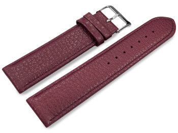 XL Uhrenarmband weiches Leder genarbt bordeaux 18mm Schwarz