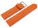 XL Uhrenarmband weiches Leder genarbt orange 18mm Schwarz