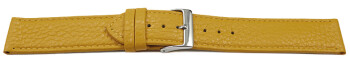 XL Uhrenarmband weiches Leder genarbt senf 22mm Gold