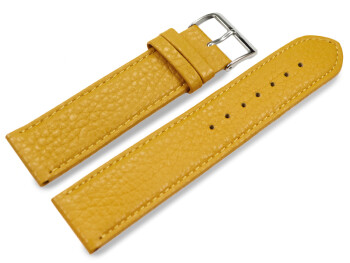 XL Uhrenarmband weiches Leder genarbt senf 22mm Gold