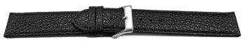 XXL Uhrenarmband weiches Leder genarbt schwarz 14mm 16mm 18mm 20mm 22mm 24mm