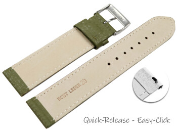 Schnellwechsel Uhrenarmband weiches Leder genarbt olive 12mm 14mm 16mm 18mm 20mm 22mm