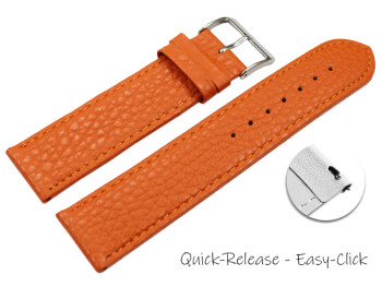 Schnellwechsel Uhrenarmband weiches Leder genarbt orange...