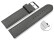 Schnellwechsel Uhrenarmband weiches Leder genarbt dunkelgrau 14mm Schwarz